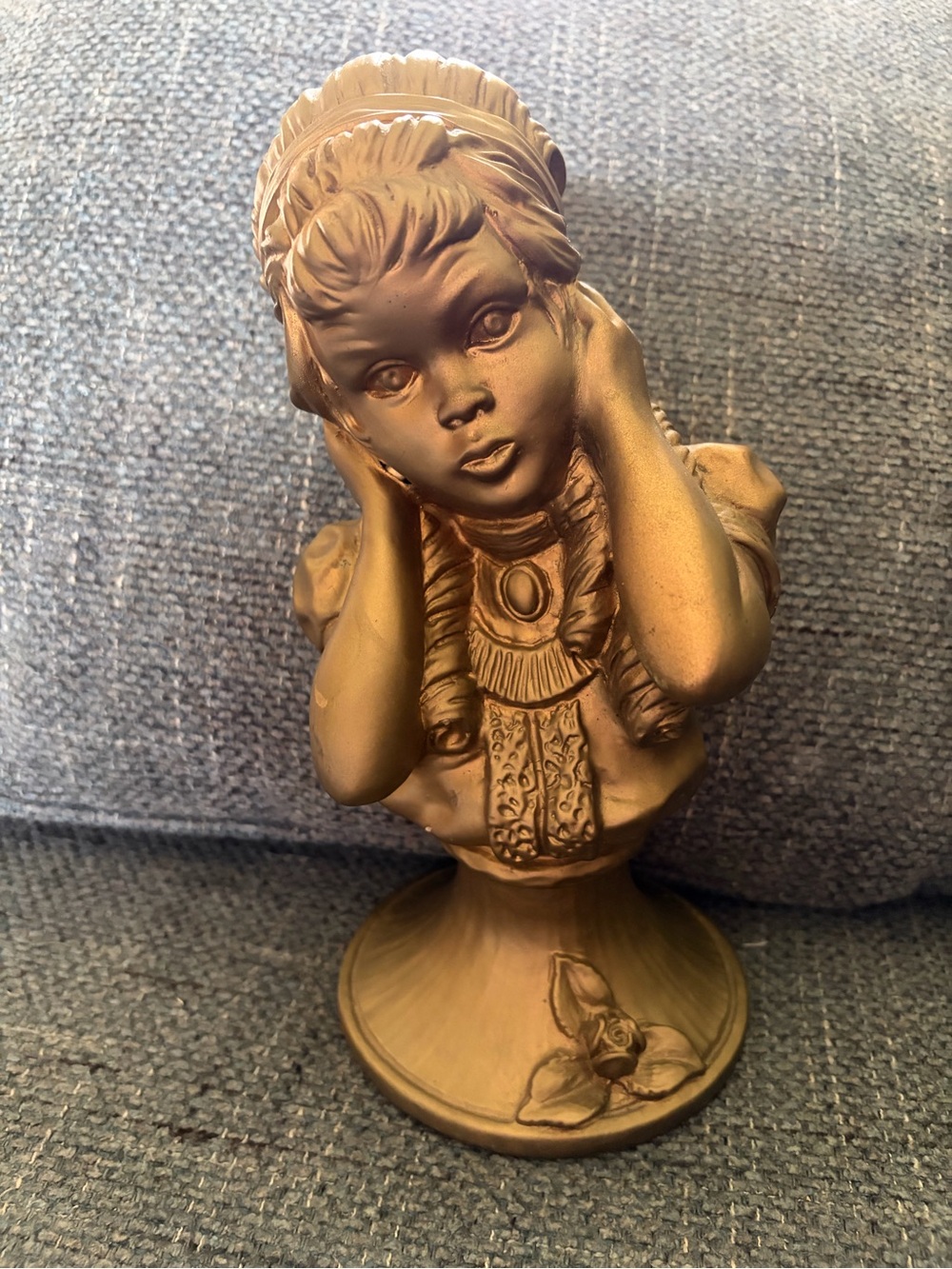 Vintage Universal Statuary Corp Gold Girl Statue 1971